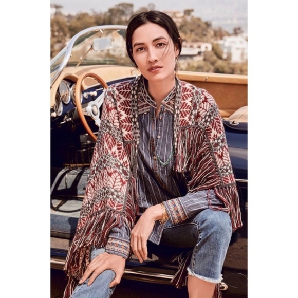 Johnny Was Meridia Fringed Sold Out Poncho Luxe Bohemian - Picture 2 of 16